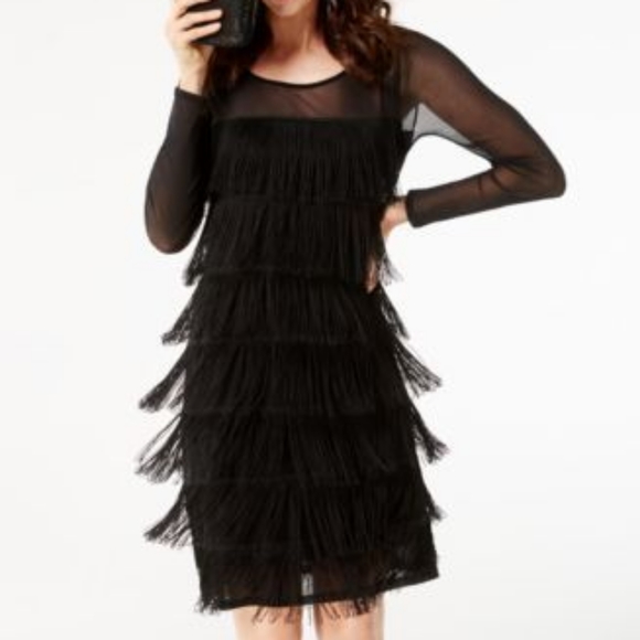 INC International Concepts Dresses & Skirts - INC INTERNATIONAL CONCEPT ILLUSION FRINGE DRESS